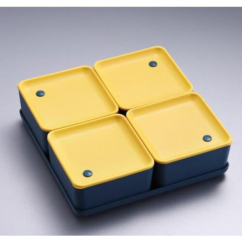 Box grid melon seed snack fruit plate Fruit plate candy box net red creative household living room dry fruit plate snack storage