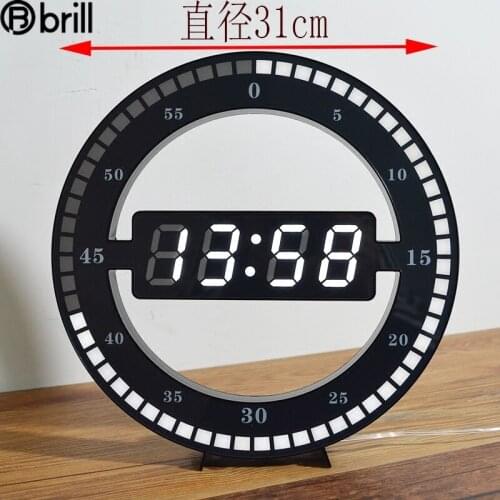 Circle Glow Wall Clocks Led Digital Silent Electronic Wall Clock Modern Design Desk Clock Digital Reloj De Pared Digital Horloge