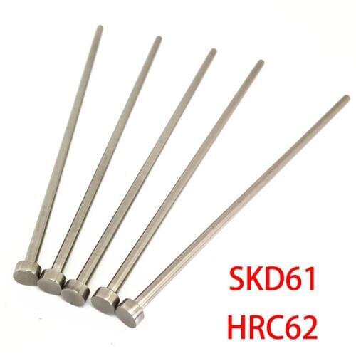 2.5mm OD 2.5*150mm 2.5x150mm skd61 HRC62 Round Tip Plastic Injection Component Mold Straight Punching Ejector Pin