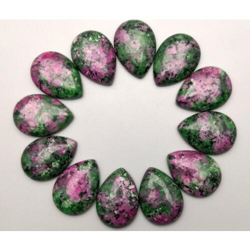 Fashion Natural stone cabochon Epidote water drop Teardrop for jewelry making 25x18MM beads parts 20Pcs/lot no hole