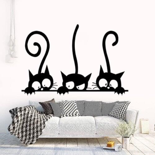 Three Cute Little Cats Wall Decal Sticker Art Animals Home Living Room Decoration A001949