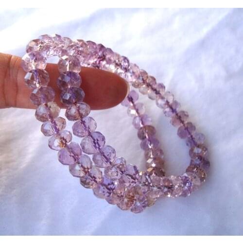 Natural Ametrine Faceted Rondelle 5*9mm Beads Bracelet Women Jewelry Accessories Weddings Parties Birthday Gift