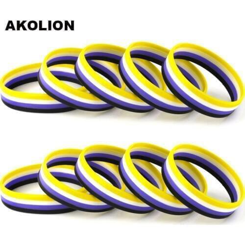 Gay Pride Nonbinary Pride Silicone Rubber Bracelets Gay Lesbian Wristband Jewelry SLP-0008