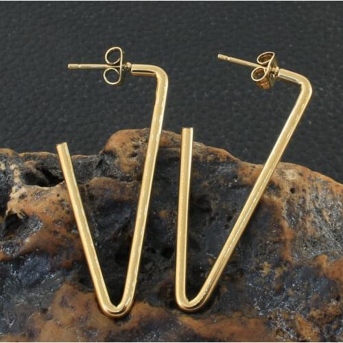 Gold Color Fashion Irregular Stainless Steel Jewelry Simple Earrings Personality Joyas De Acero Inoxidable Para Mujer EFGZCHAC