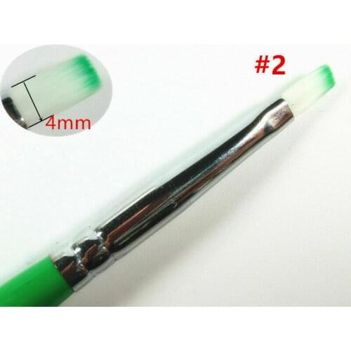 No.2 Dental Brush Pen Metal Porcelain Powder Brushes Nylon Hair Green