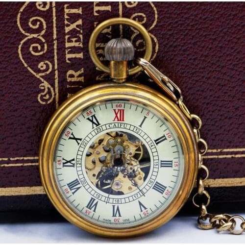 New Arrive Antique Vintage Mens Hand Wind High Quality Mechanical Pocket Watches with Chain PJX049