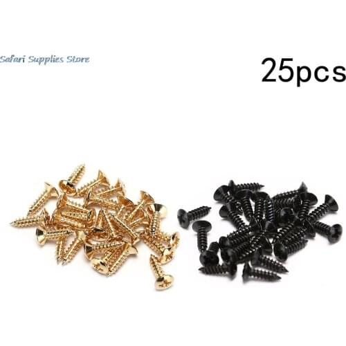 New 25Pcs Electric Guitar Screws For Pickguard Back Plate Mount DIY Luthier Tool
