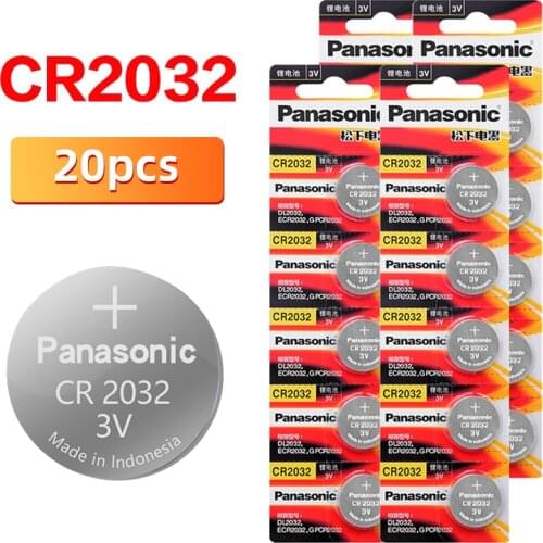 Original PANASONIC 20pcs/lot cr2032 Button Cell Batteries 3V Coin Lithium Battery For Watch Remote Control Calculator cr2032