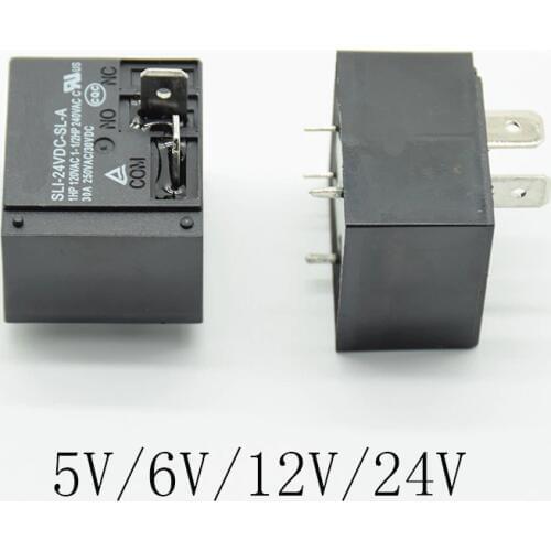 1pc Power Relays SLI-05VDC-SL-A SLI-06VDC-SL-A SLI-12VDC-SL-A SLI-24VDC-SL-A 5V 6V 12V 24V 30A HF2160 4PIN Relay T91
