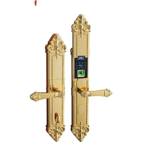 KJ006-D Luxury Elegant Hot Selling High Quality Europe Type Style Fingerprint Lock Big Door Lock Intelligent Lock