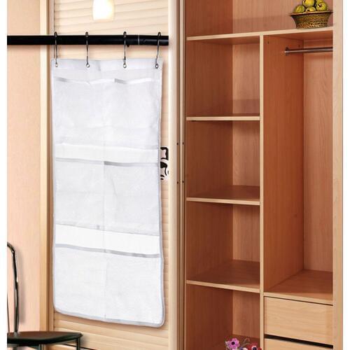 Mesh Bathroom Bath Shower Organizer Hanging 6 Pocket Hanger Storage Caddy 4 Hook