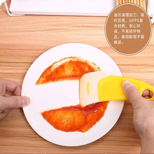 Pan Cleaning Scraper Silicone Kitchen Spatula Cake Baking Pastry Tools Dirty Fry Pan Dish Pot Cleaning Brush Washing Scraper