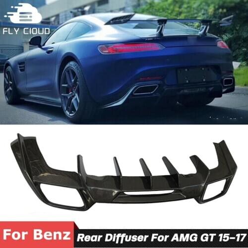 Carbon Fiber Rear Bumper Lip Spoiler Diffuser For Mercedes Benz AMG GT R Car Body Kit 2015-2017