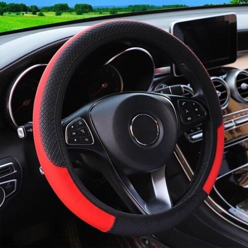 Universal PU Leather Car Steering Wheel Cover Comfortable Anti-Slip Dust-proof Cover Car Styling Auto Interior Accessories