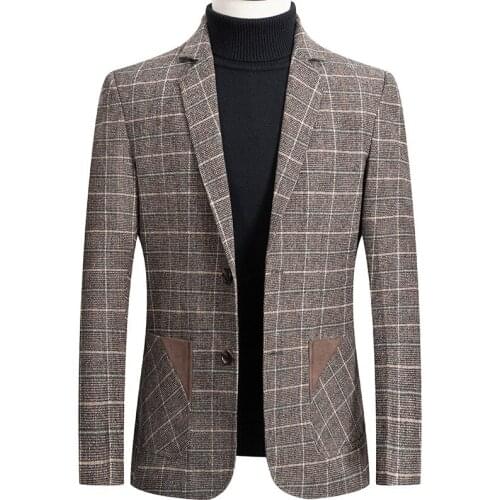 Windbreaker Mens Blazer Coat Casual Western Top Jacket Male Woolen Business Coat Single Suit Slim Trend Business Jacket for Man