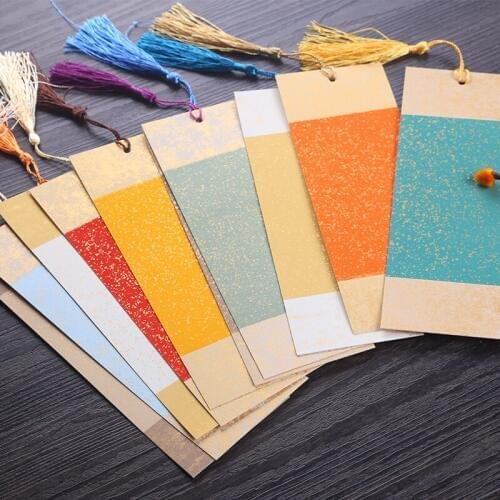 Vintage Bookmark Thicken Xuan Paper Book Marks for Calligraphy Creation Calligraphy Rice Paper Bookmark Hand-painted Card DIY