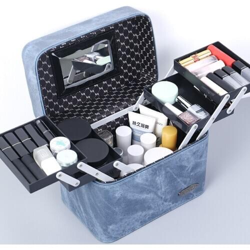 Large capacity make up box toiletry bag Travel organizer makeup case pouch Storage makeup bags waterproof Cosmetic bag suitcase