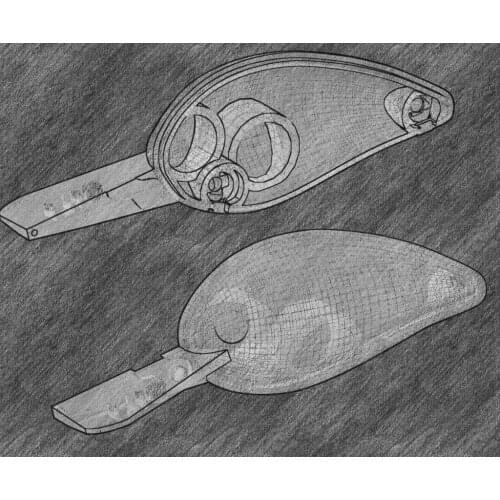 WLure 3D Fishing Lure Blank Crankbait C1 2 1/8 inch 55mm