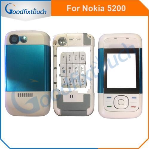 For Nokia 5200 Back Battery Cover Rear Cover Glass Housing Case With Keypad Keyboard Replacement Parts