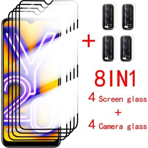 8 in 1 Tempered Glass on for Vivo Y20 Y20i Full Screen Protector Camera Lens Film for Vivo Y30 Y50 Y 20 20i protective glass
