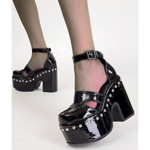 SaraIris Patent Buckle Platform High Heel womens Pumps Solid Office Lady Trendy Mature Luxury Design Party Summer Women Shoes