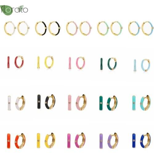 925 Sterling Silver Hoop Earrings Circle Star Small Hoop Earrings for Women Earring Girls Lady Fashion Jewelry