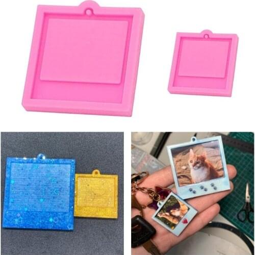1 Set Photo Frame Keychain Epoxy Resin Mold DIY Earring Pendant Silicone Mould