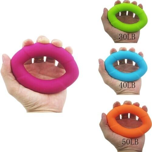 1PC Finger Hand Grip Strength Ring Silicone Exerciser New Healthy Power Finger Round Hand Grip Training