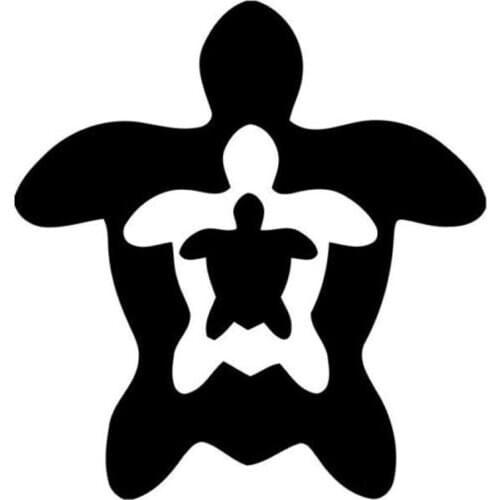 13.4cm*14.2cm Sea Turtle Hawii Animal Car Sticker Motorcycle Decal Black/Silver S3-5122