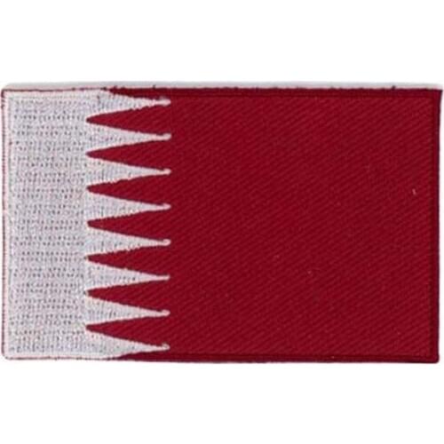2.5" Qatar Flag Embroidery Patch Made by Twill with Flat Broder and Iron On Backing free shipping by Post