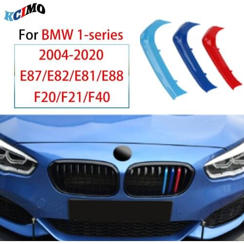 3pcs ABS For BMW F20 F21 F40 Series 1 E87 E82 E81 E88 Car Racing Grille Strip Trim Clip M Power Performance Accessories