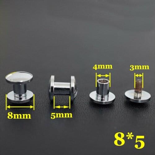 50pc Q5-8x5 Solid Brass belt screw Chicago Screw Leathercraft