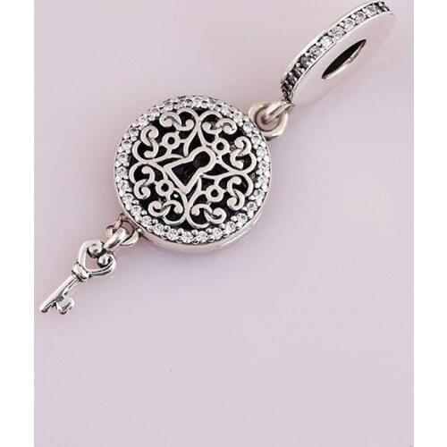 Authentic 925 Sterling Silver Charm New Key Fashion Swing Pendant Fit Pandora Women Bracelet & Necklace Diy Jewelry