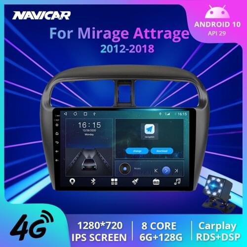 2Din Android10 Car Radio For Mitsubishi Mirage Attrage 2012-2018 GPS Navigation Auto Radio Stereo Receiver DSP Car Receiver IGO