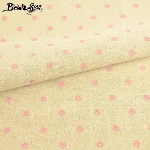 Booksew Ankara Material Beige Cloth DIY Patchwork Sewing Tablecloth Curtain Telas Por Metro Cotton Linen Fabric Flowers Stoffen