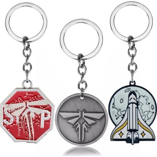 4 styles The Last of Us Keychain Trinket The Last of Us Ellie Wings Firefly Rocket Pendant Keyrings Metal Key Chain llavero