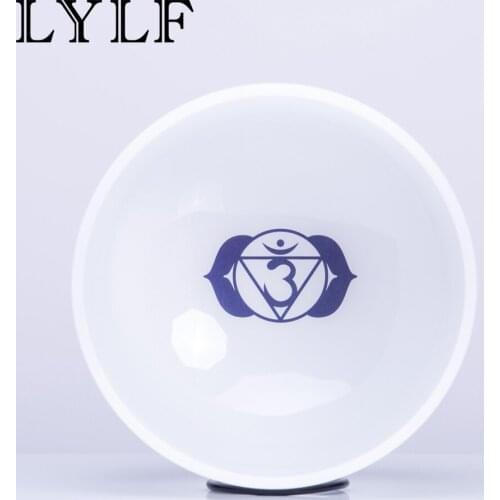 10" Note A Third Chakra Rainbow Colored Frosted Quartz Crystal Singing Bowl Meditation Healing