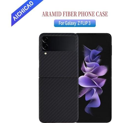 ACC-Carbon Real carbon fiber case For Samsung Galaxy Z Flip 3 case Carbon case Aramid fiber Z Flip 3 phone case hard Cover