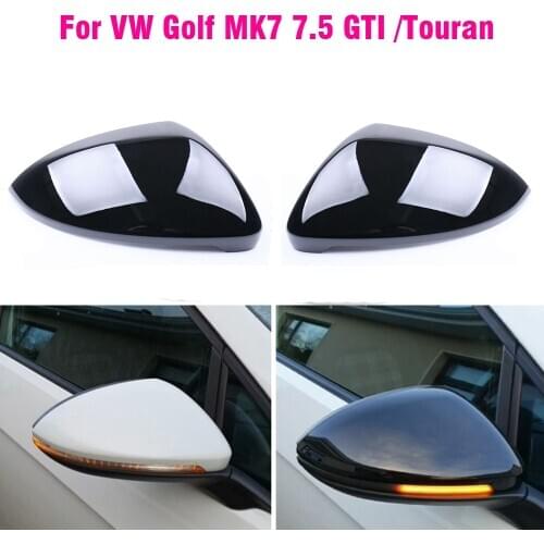 Carbon Fiber Bright black Side Rearview Mirror Cover for VW Golf GTI 7 mk7 2014 2015 2016 2017 2018 Touran