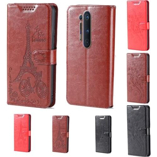 Intaglio icon butterfly flower Tower Flip Leather Wallet Phone Case For OnePlus 8 Pro Phone cover with card slot