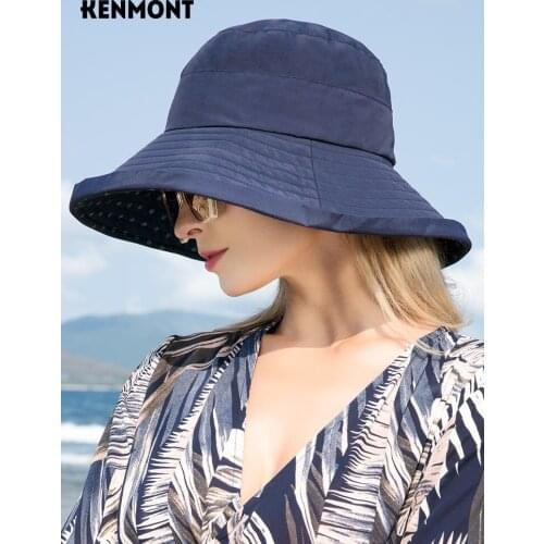 Kenmont foldable Korean version joker breathable mesh fisherman hat woman summer sun basin hat UV protection