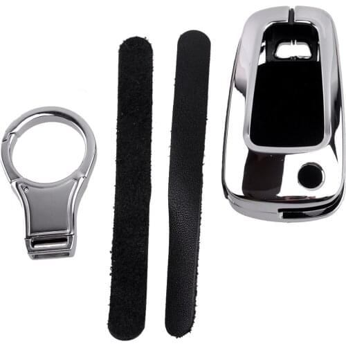 Leather Remote Flip Key Fob Case Cover Holder Chain Car Fit For Chevrolet Cruze Malibu Camaro Impala Equinox Trax Buick LaCrosse