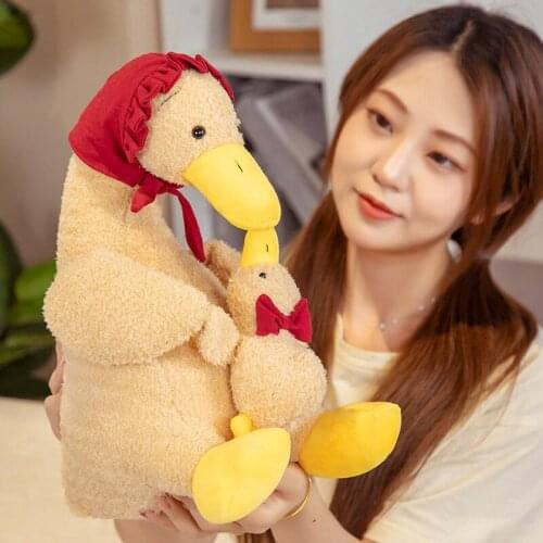 Cute Stuffed Plump Soft Mom and Baby Duck Plush Toys For Children