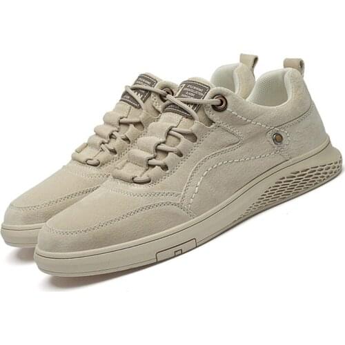 Fashion Men Casual Leather Shoes Loafers Spring Autumn Lace-up Comfortable Outdoor Sneakers Zapatos Hombre Mens Tennis Shoes