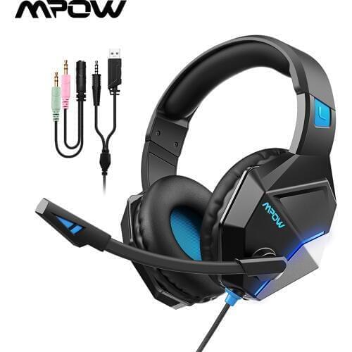 Mpow EG10 Gaming Headset USB 3.5mm Wired PC Gaming Headphones With Surround Sounds Noise Canceling Mic For PC Gamer For PS4 Xbox