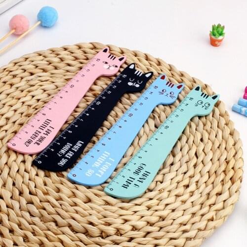 Cartoon Cute Cat Ruler Accessories Cute Ruler Creative Novelty Childrens Stationery Patchwork Ruler