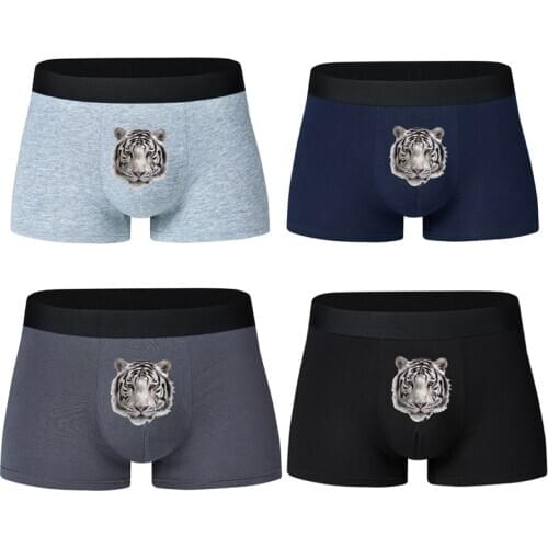 4 pcs/lot Male Underwear Funny Cool Underpants cotton U Convex Cartoon Underware Men Boxers Comfortable Soft boxer shorts man