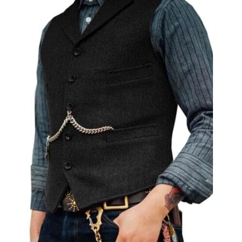 2020 New Mens Suit Vest Boutique Wool Tweed Slim Casual Cotton Mens Gentleman Casual Business Vest