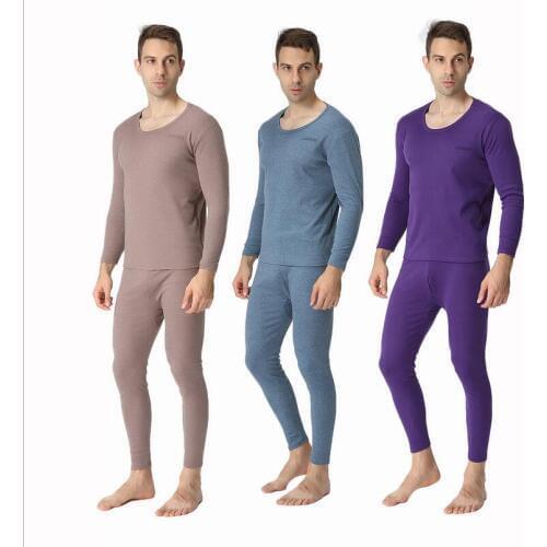 New arrival combination price super large cotton autumn winter o-neck solid underwear set men comfortable plus size XL- 7XL