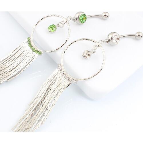 Wholesale Bigger Ring Chain Tassels Dangle Ring Navel Ring Belly Ring Body Piercing Jewelry5pcs/lot